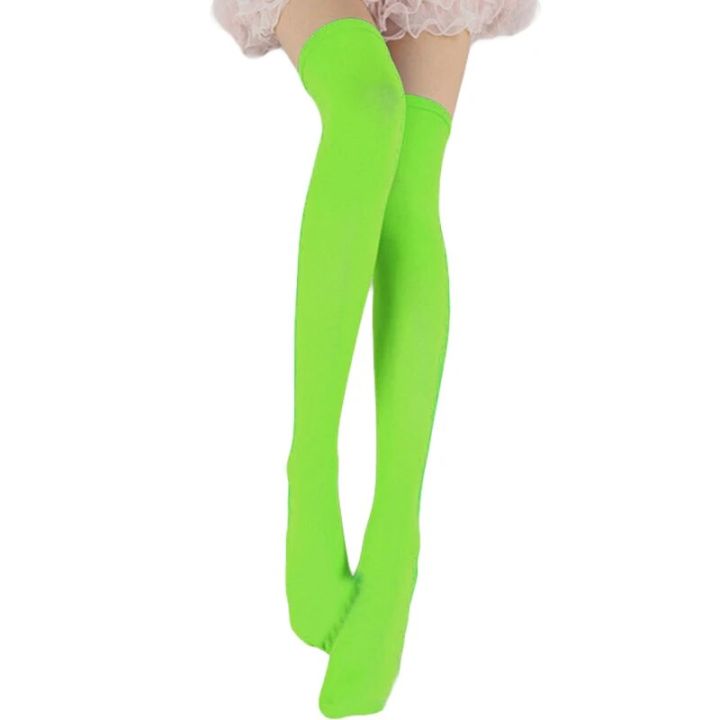 Women%20Neon%20Stockings%20Party%20Wear%20High%20Knee%20Socks%20Cosplay%20Nylon%20Silk%20Elasticity%20Black%20White%20Stockings%20Women%20Long%20Socks%20-%20Image%204