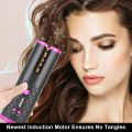 Hair Curler Wireless Automatic Curling Iron Portable Ceramic Barrel Portable Auto Wand LCD Display Rechargeable Cordless.