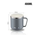 304 Stainless Steel Coffee Mugs Portable Cups Heat Insulation Anti-fall Thermos Mug Home with Cover and Handle Mug Water Bottle. 