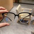 Anti-Blue Light Glasses Large Square Frame Glasses Retro Men Women Computer Gaming Eye Protection Classic Plain Glass Eyewear.