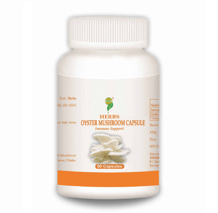 Oyster Mushroom supplement decrease blood sugar, balance metabolic rate, immunity and staminaCap 60 Capsules