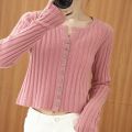 95 Autumn and Winter New Knitted Cardigan Women's Fashion Short Outer Wear Long Sleeve Slimming Sweater Bottoming Shirt Top Coat Shawl. 
