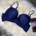 Navy Blue Soft Comfortable Pushup Foam Bra for Women. 