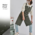 Bib Apron Chef Unisex Adjustable Waterdrop Resistant with 2 Pockets Cooking Kitchen Aprons BBQ Coffee Shop, Restaurant Uniform.