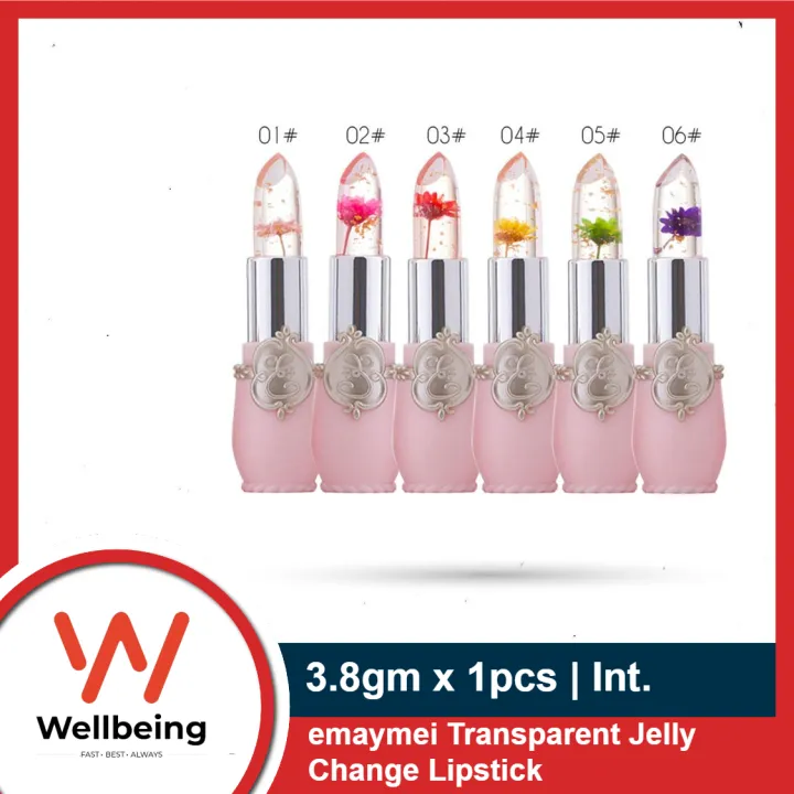 1pcs/%206pcs%20emaymei%20Transparent%20Jelly%20Change%20Lipstick%20Waterproof%20Crystal%20Jelly%20Lipstick%20with%20Flower%20Inside%20%7C%203.8gm%206%20Shades%20Available%20-%20Image%202