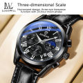 LouisWill Men's Casual Fashion Quartz Watches Leather Strap 3ATM Waterproof - Business Wristwatches. 