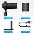 BOMGE PC Gaming Microphone, Condenser Microphone with Quick Mute, RGB Light, Pop Filter, Shock Mount, Gain Knob and Monitor Jack for Recording, Streaming, Podcasting, YouTube.