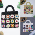 Handmade Crochet tote bag Unique Knitted Casual Floral handbag Hollow out Trendy Large capacity bag for Fashionable accessories  use Beach outings Shopping trips Gift for women. 