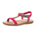 Bohemian Sandals Women's 2024 Summer Korean Edition New Flat Rhinestone Sandals Maternity Shoes Student Shoes Beach Shoes. 