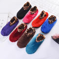 Indoor Floor Non-slip Thermal Socks Women Men Plush Wool Leopard Print Soft Thick Polyester Winter Yoga Sock Home Slippers Socks. 