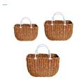 Woven Basket with Handles Fruits Storage Baskets Organizer for Bedroom M.