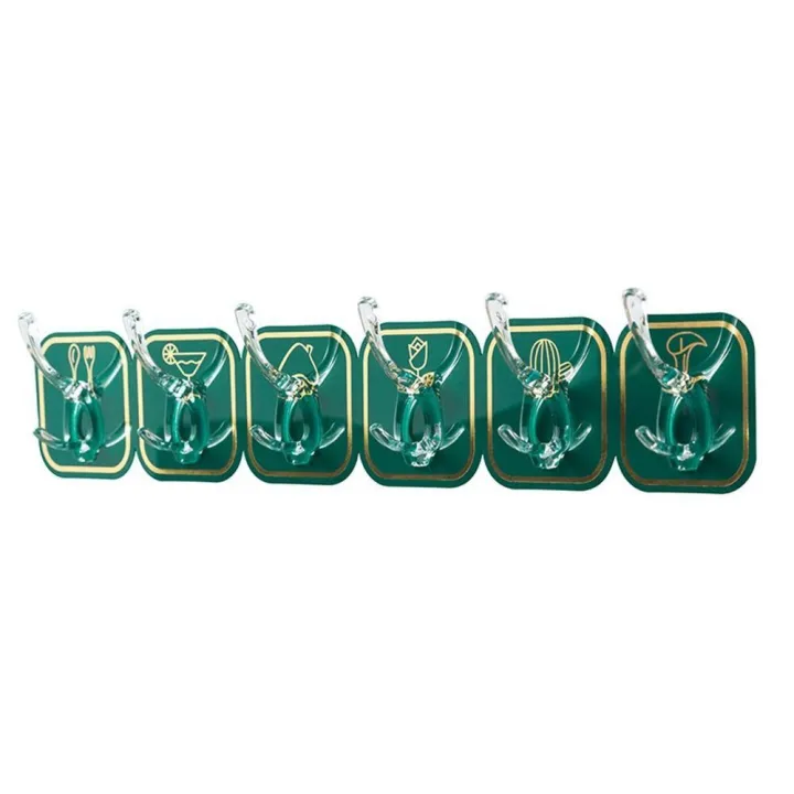 6%20pcs%20hook%20set%20Cuttable%20Key%20Necklace%20Hanger%20Waterproof%20Bath%20Ball%20Towel%20Rack%20Space-saving%20Sundries%20Holder%20Strong%20Bearing%20Storage%20Shelf%20Self-adhesive%20Row%20Hook%20-%20Image%205