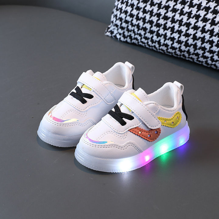 Size 21-30 Girl Glowing Sneakers Children Led Casual Shoes Boys Led Slippers Luminous Sneakers for Girls Wedding Shoes