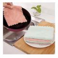 5pcs/set Household Kitchen Towels Absorbent Thicker Double-layer Microfiber Wipe Table Kitchen Towel Cleaning Dish Washing Cloth.