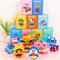 Children's tiny particle building blocks compatible with Lego bricks hot selling cartoon dolls children's puzzle assembly blind box wholesale. 