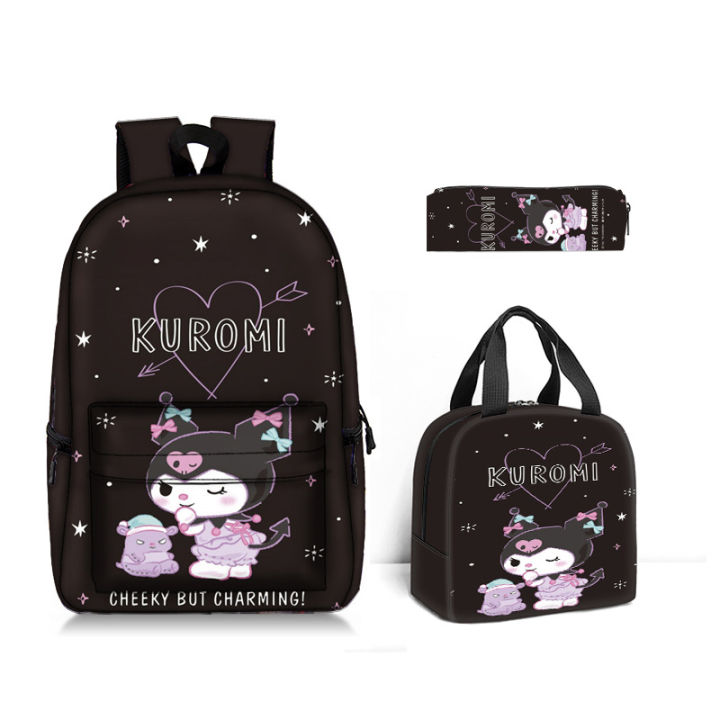 Sanrio%20kulomi%20kuromi%20school%20bag%20student%20backpack%20thermal%20insulation%20tote%20lunch%20bag%20pencil%20case%20three-piece%20set%20-%20Image%205