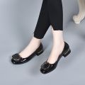 New Single Layer Shoes Women's Shoes Comfortable All-Match Soft Soled Flats Square Toe Low-Cut Fashion Casual Low Heel Korean Style round Toe All-Matching. 