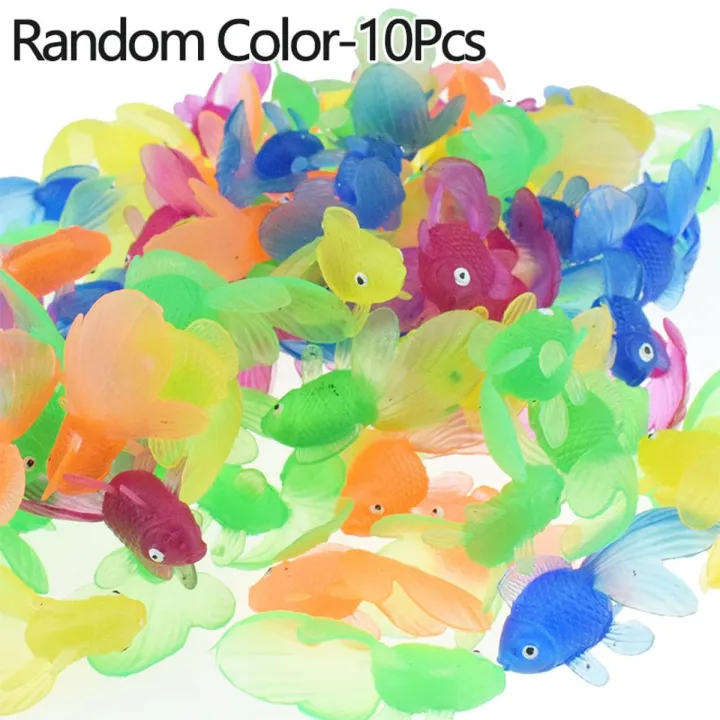 10Pcs/lot Mini Soft Rubber Fish Baby Bath Toys Plastic Simulation Small fish Water Toy Fun Kids Swimming Beach Toys