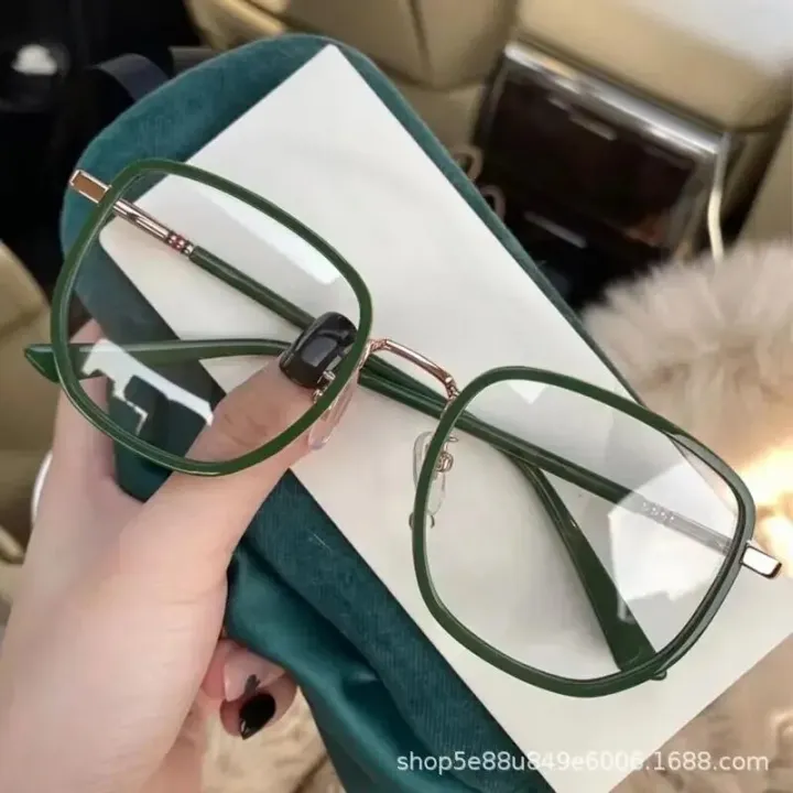 Myopia%20Glasses%20Green%20Large%20Frame%20Anti-blue%20Light%20Women's%20Flat%20Korean%20Style%20Eye%20Frame%20Girls%20Glasses%20Clear%20Glasses%20Women%20-%20Image%206