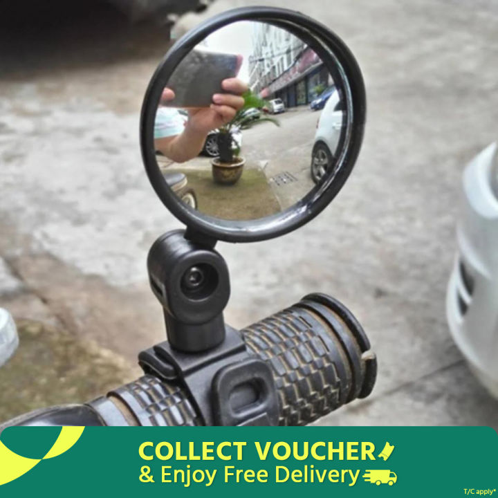 Bicycle bike cycling rear mirror handle bar back rear view broad wide angle mirror 1pc