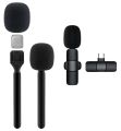 Combo Interview Mic Handle Adopter Microphone Handheld Adapter Foam For Rode Wireless Go go Ii Mic relacart And Wireless Lavalier Microphone k8 Portable Audio Video Record Mini Wireless k8 2.4Ghz Microphone For Android Live Broadcast Gaming mobile Phone.