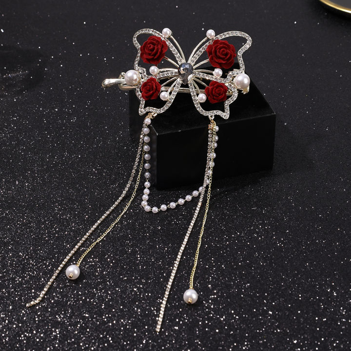 New%20Retro%20Fashion%20Red%20And%20White%20Flower%20Butterfly%20Tassel%20One%20Word%20Hair%20Clip%20Elegant%20Accessories%20For%20Women%20-%20Image%208