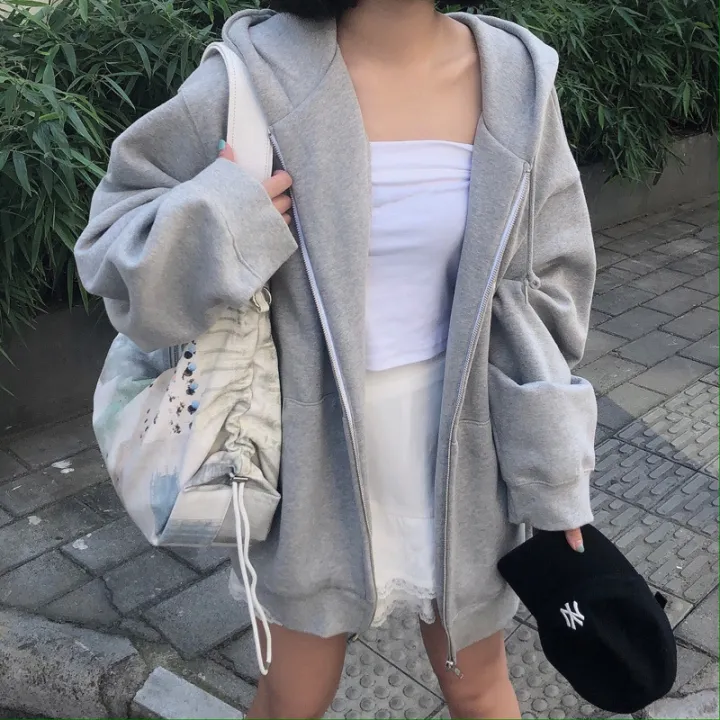 Ins%20Super%20Hot%20Sweater%20Women's%20Spring%20and%20Autumn%20oversize%20Hooded%20Thin%20Coat%20Korean%20Fashionable%20Student%20Loose%20Top%20Cardigan%20-%20Image%205