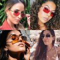 New Ocean Lens Retro Rectangle Sunglasses Small Metal Frame Classic Fashion Women Men European Personality Cycling Glasses. 