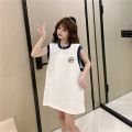 Vest Women's Summer Outer Wear Sleeveless T T-shirt ins Trendy Loose Korean Harajuku Style Waistcoat Unique Design Mid-Length.