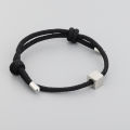 26 Letters Stainless Steel Square Beads Adjust Rope Copule Bracelet Personalized Best Friends Gift.