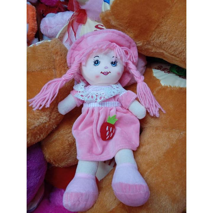 Cute Looking Smiling Doll Stuffed Soft Plush Doll Love Girl For Kids Baby With Cap - Toy