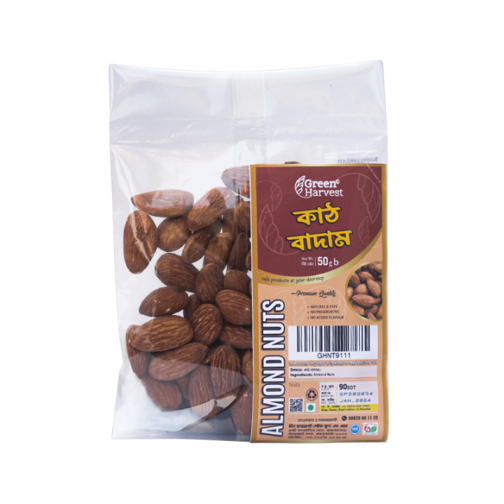Almond raw - কাঁচা কাঠ বাদাম  50gm