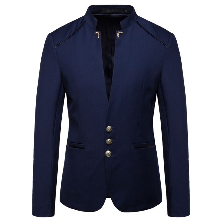 Chinese%20Style%20Mandarin%20Stand%20Collar%20Business%20Casual%20Wedding%20Slim%20Fit%20Blazer%20Men%20Casual%20Suit%20Jacket%20Male%20Coat%204XL%20Wearhouse%20-%20Image%202