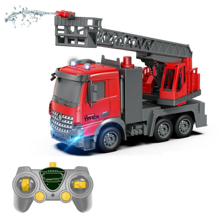 1/14 electric remote-controlled lifting truck engineering vehicle lighting  music toy one click demonstration crane