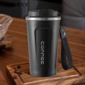 Eco-friendly Travel Coffee Mug 510ml Travel Coffee Mug Spill Proof Seal Lid Insulated Eco-friendly One-handed Drinking Stainless Steel Cup Straw Hole Design Coffee Mug.