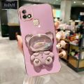 AnDyH Phone Case for Infinix Smart 5 Pro Hot 10i X658B X658E X659B Cute Quicksand Liquid Bear Bracket Anti Drop Camera Protection. 