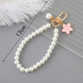 Pearl Bead Flower Bowknot Phone Chain Key Ring Keychain Bag Hanging Rope Pendant Fullhouse.