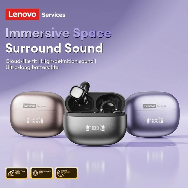 Original Lenovo RS119Pro OWS Ear Clip Wireless Earphones Bluetooth 6.0 Comfort Ultra Open Gaming Sports Headphones LED Digital Power Display New