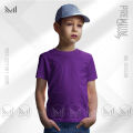 Kids Purple Color T-Shirt | Soft Cotton Comfort | Round Neck, Short Sleeve - Perfect Fit for Every Kid. 