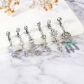 ZS 1 Piece Non Piercing Stainless Steel Belly Button Ring Flower Butterfly Pendant Navel Rings faux Body Piercing Jewelry. 