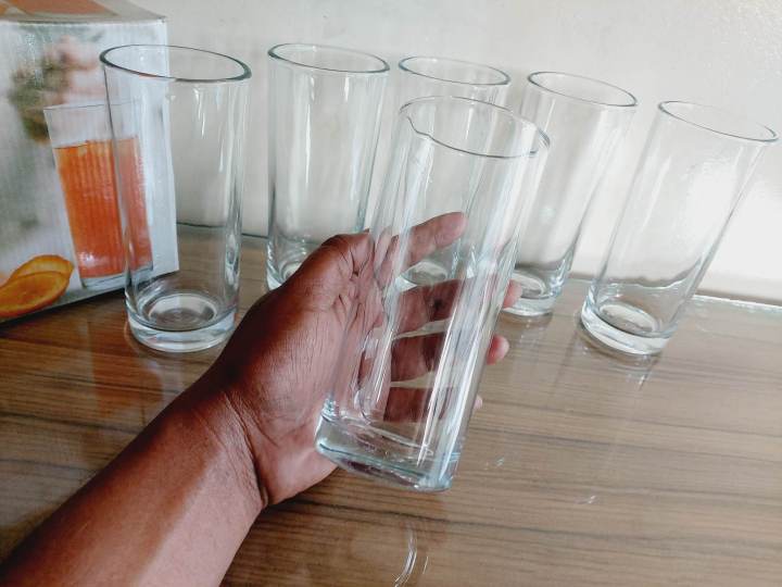 Crystal%20Clear%20Drinking%20Glass%20Set%20(6%20Pieces)%20OLiLA%20Long%20Plain%20design.%20Crystal%20Clear%20Water%20Drinking%20Glass%20Set.%20-%20Image%203