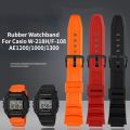 18mm Rubber Strap For Casio Watch W-218h / F-108 AE1200/1000/1300 Resin Silicone Watch Bracelet Durable Watchband Accessories.