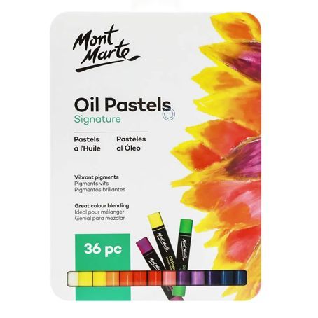 Mont Marte Premium 36 Pcs Oil Pastels in Tin Premium