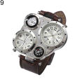 (NEW)Men Chic Dual Movement Quartz Waterproof Outdoor Thermometer Compass Wrist Watch.