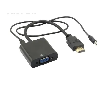 HDMI to VGA Adapter Converter with sound cable/audio port ***Black***