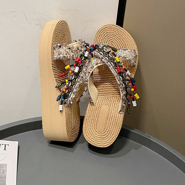 Internet%20Celebrity%20Outing%20Xishuangbanna%20Ethnic%20Style%20Summer%20Outdoor%20Fashion%20Cross%20Slippers%20Travel%20Woven%20Platform%20Sandals%20-%20Image%205