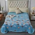 Three-piece set of milk velvet bed covers, plush bed sheets, blankets, thickened kang blankets, blankets, single tatami mats, household carpets. 