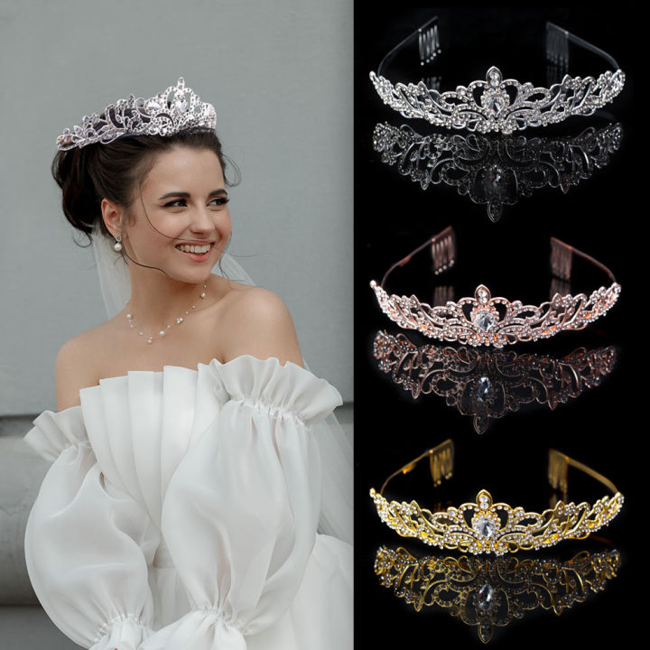 Fashion Elegance Exquisite Crystal Tiaras And Crowns For Women Bride Wedding Hair Accessories Jewelry Gift 1Pcs