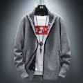 Cardigan Red Coat Zip-up Jacket Men's Clothing Hoodies Zipper Knit Sweater Male Aesthetic Meme Sale Maletry Fun Overfit Over Fit.