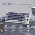 RK ROYAL KLUDGE M75 Gasket Mechanical Keyboard 2.4G Wireless/Bluetooth/USB 75% RGB Hot-Swappable Gaming Keyboard with Display II plug and play with computer or xbox or console. 